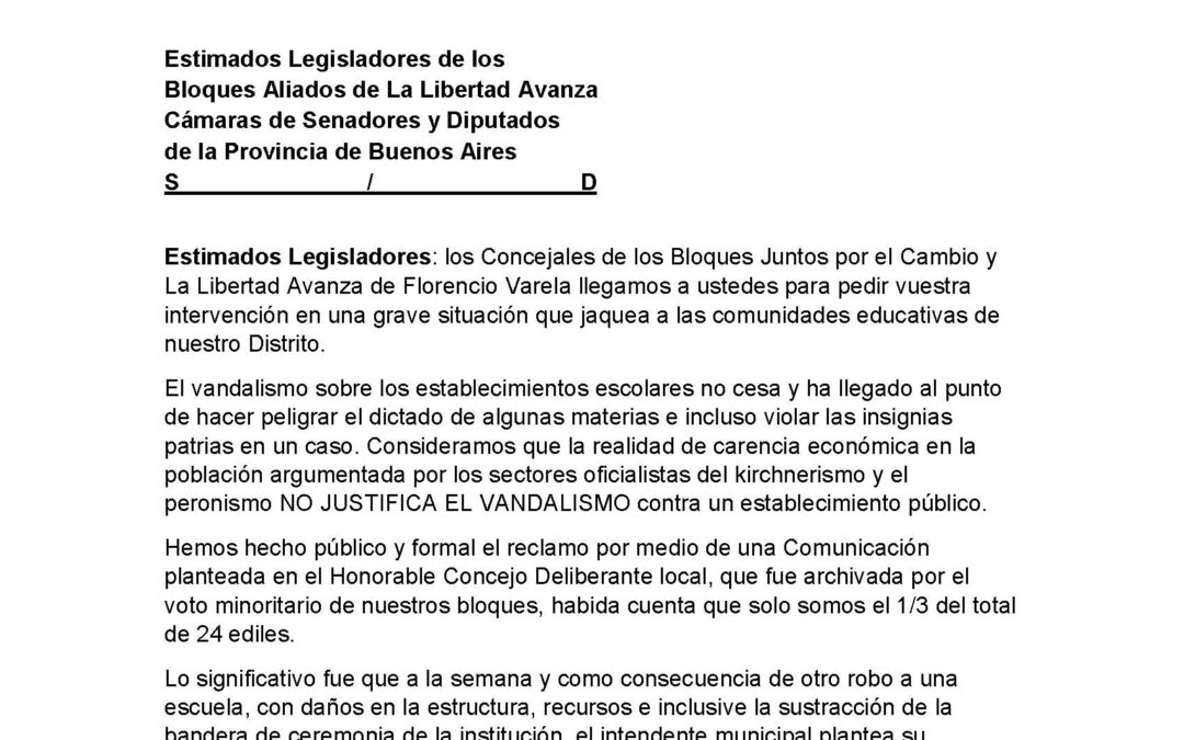 “Concejales opositores de Varela piden ayuda en la Provincia”