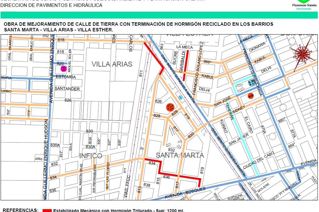 Tareas viales en Santa Marta, Villa Arias y Villa Esther