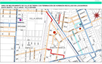 Tareas viales en Santa Marta, Villa Arias y Villa Esther