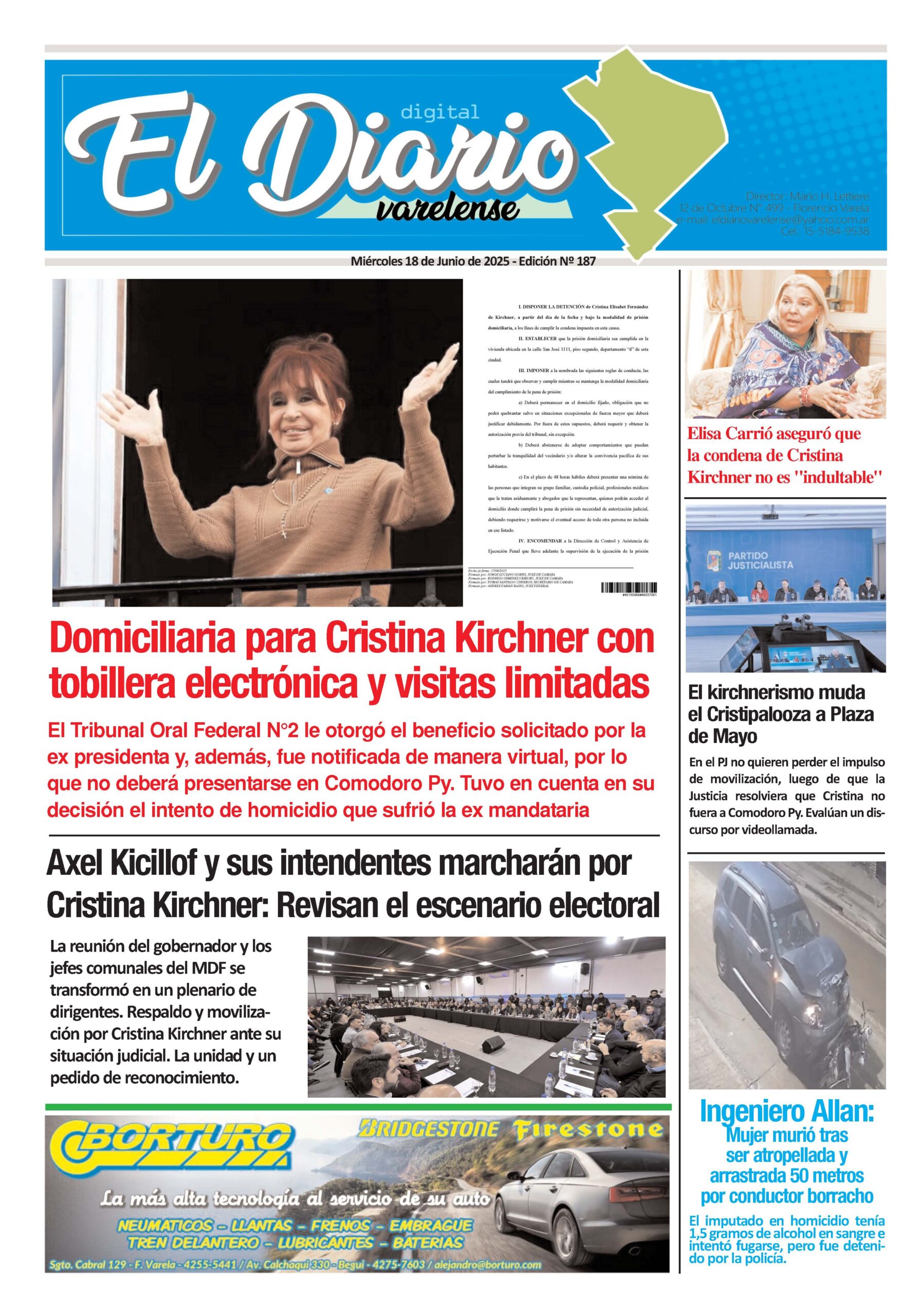 TAPA DEL DIARIO 18/6/2025