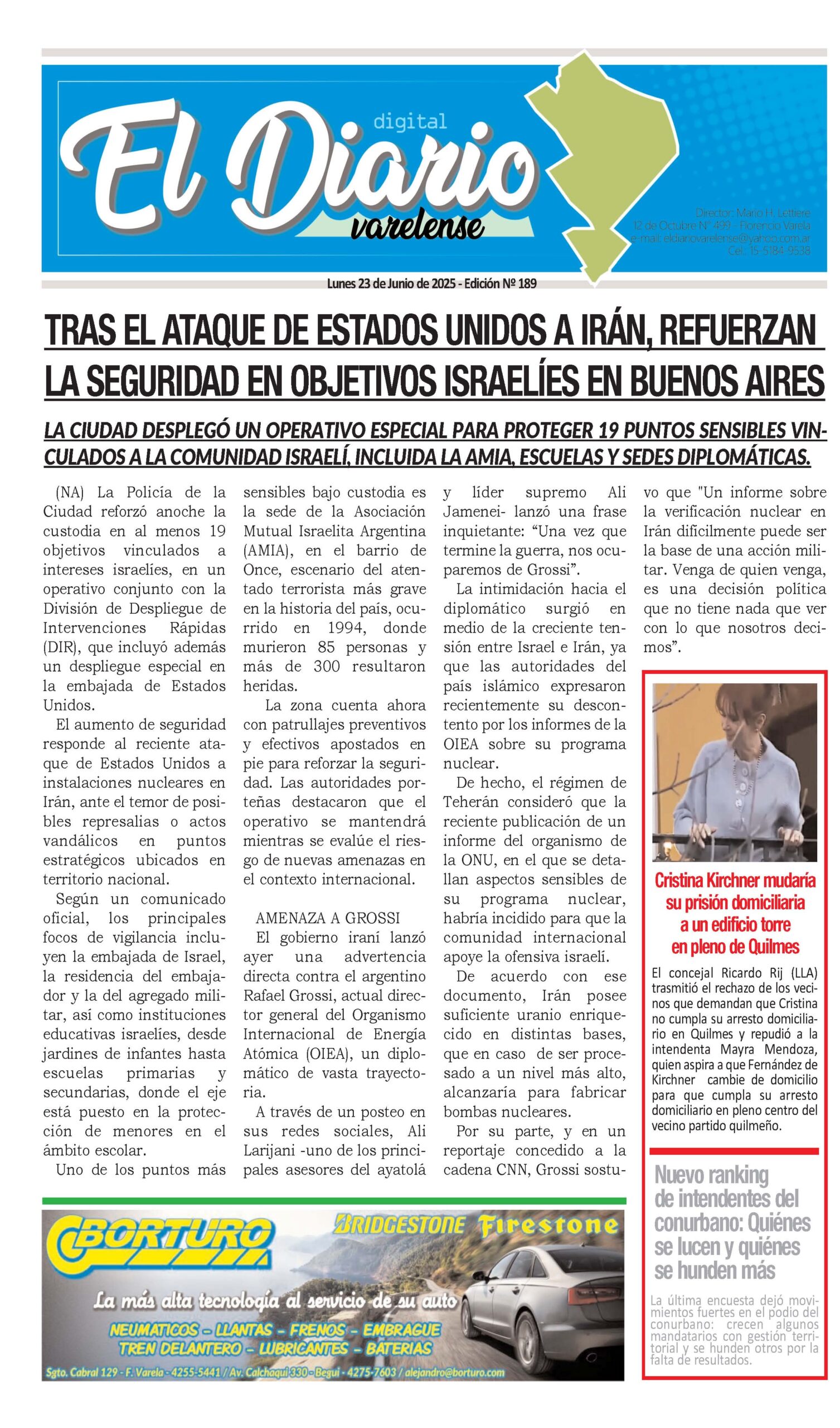 TAPA DEL DIARIO 18/6/2025