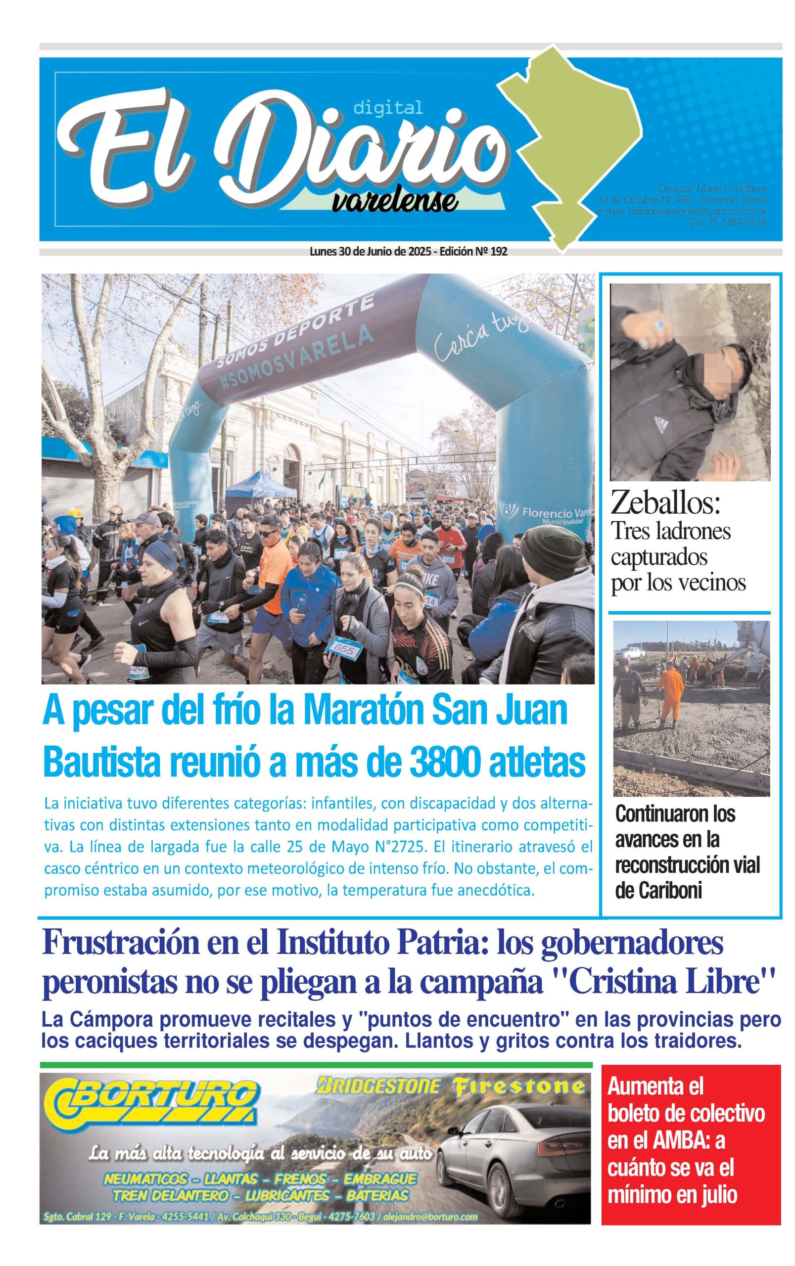 TAPA DEL DIARIO 18/6/2025