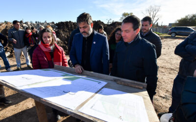 Andrés Watson y Carlos Bianco monitorearon  avances de obra en el polo educativo de Allan