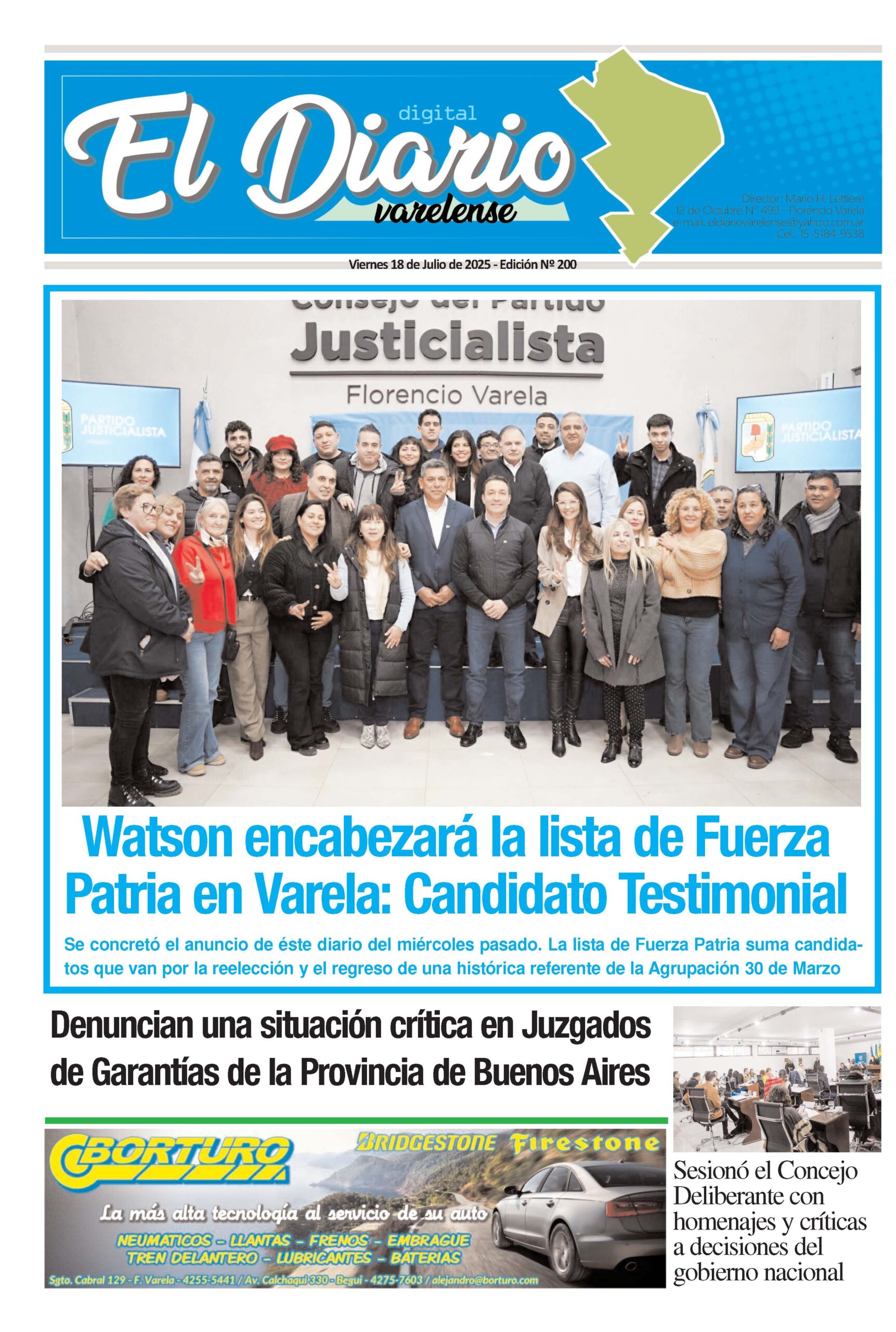 TAPA DEL DIARIO 18/6/2025