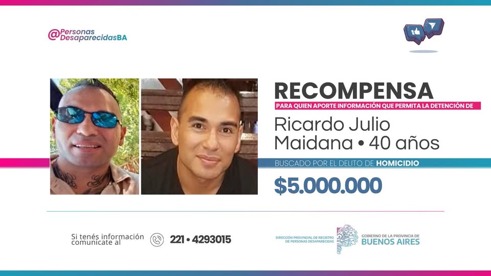 Recompensa de $ 5 millones por el  paradero de un homicida varelense