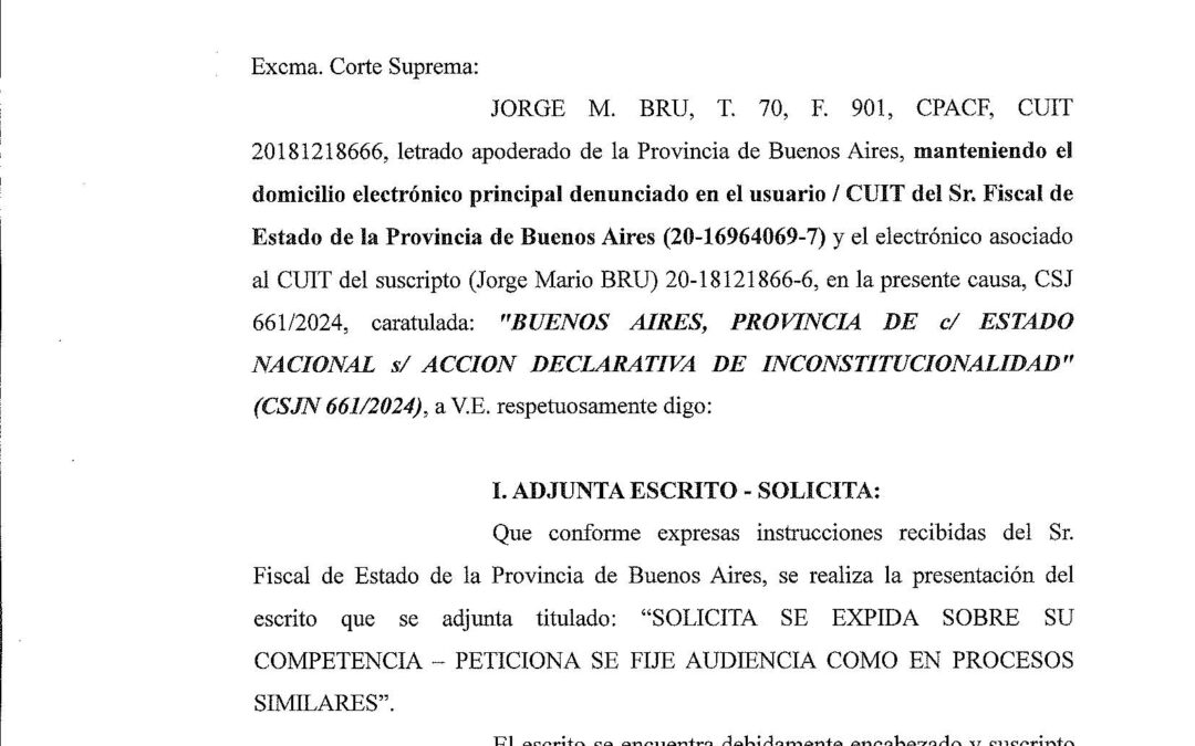 Kicillof presentó un recurso en la Corte por las  deudas que Milei tiene con Provincia: $12 billones