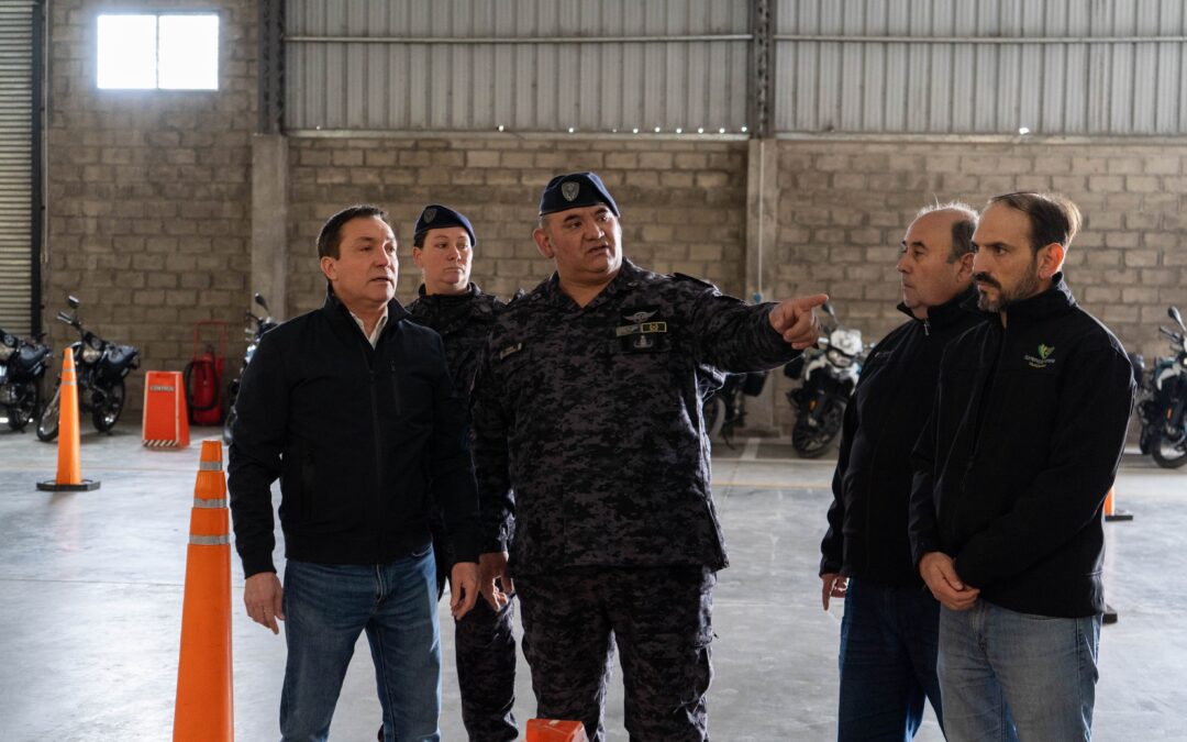 Andrés Watson supervisó la dinámica en la  base del Grupo de Prevención Motorizada