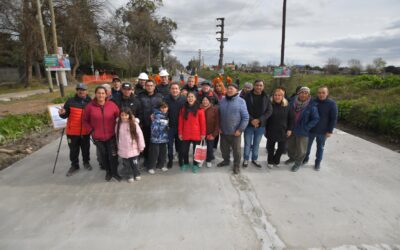 Visita oficial a la reactivación de obra de la Av. Cariboni
