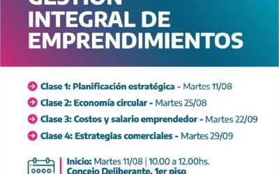 Capacitación de cuatro encuentros  para potenciar emprendimientos