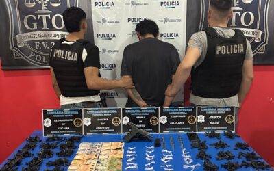 Aprehendieron a un hombre con un arma 9 milímetros y más de 300 envoltorios de droga en Villa Argentina