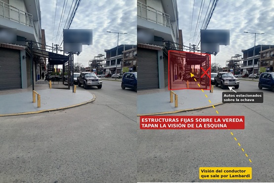 Lambardi y Av. Eva Perón: una esquina  varelense donde no se ve venir a nadie